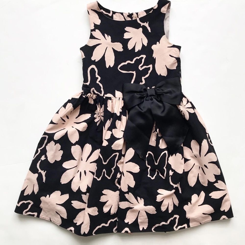 NEXT floral print bow dress EUC 8Y